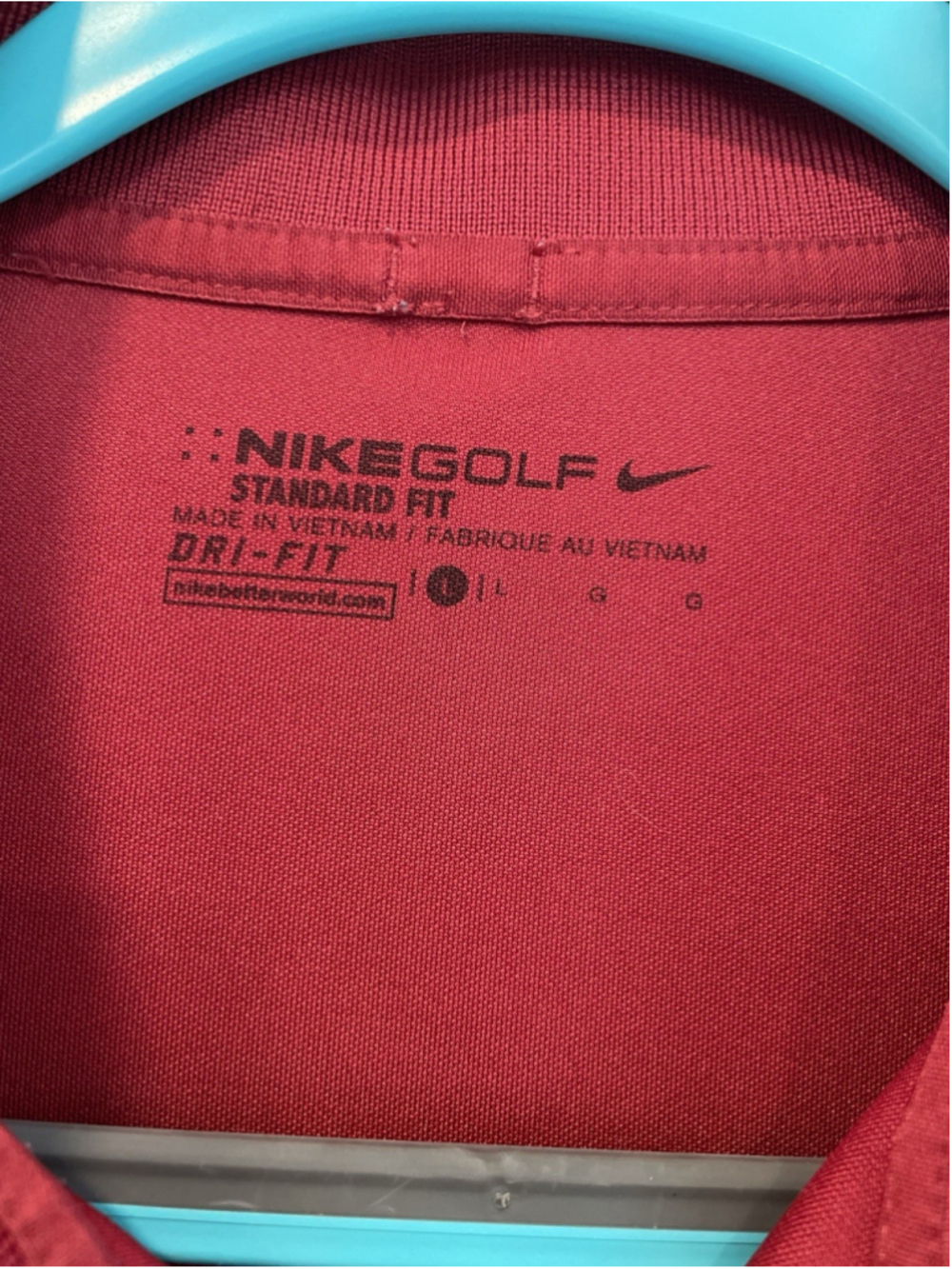 Men's Nike Golf Shirt Polo Shirt L Standard Dry Fit - Picture 4 of 7